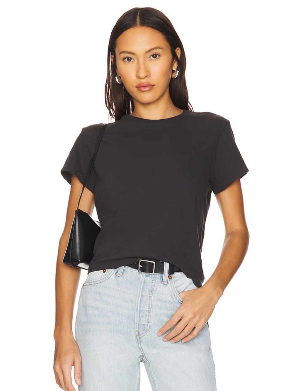 Re/Done Black Short Sleeve T-Shirt Size Large
